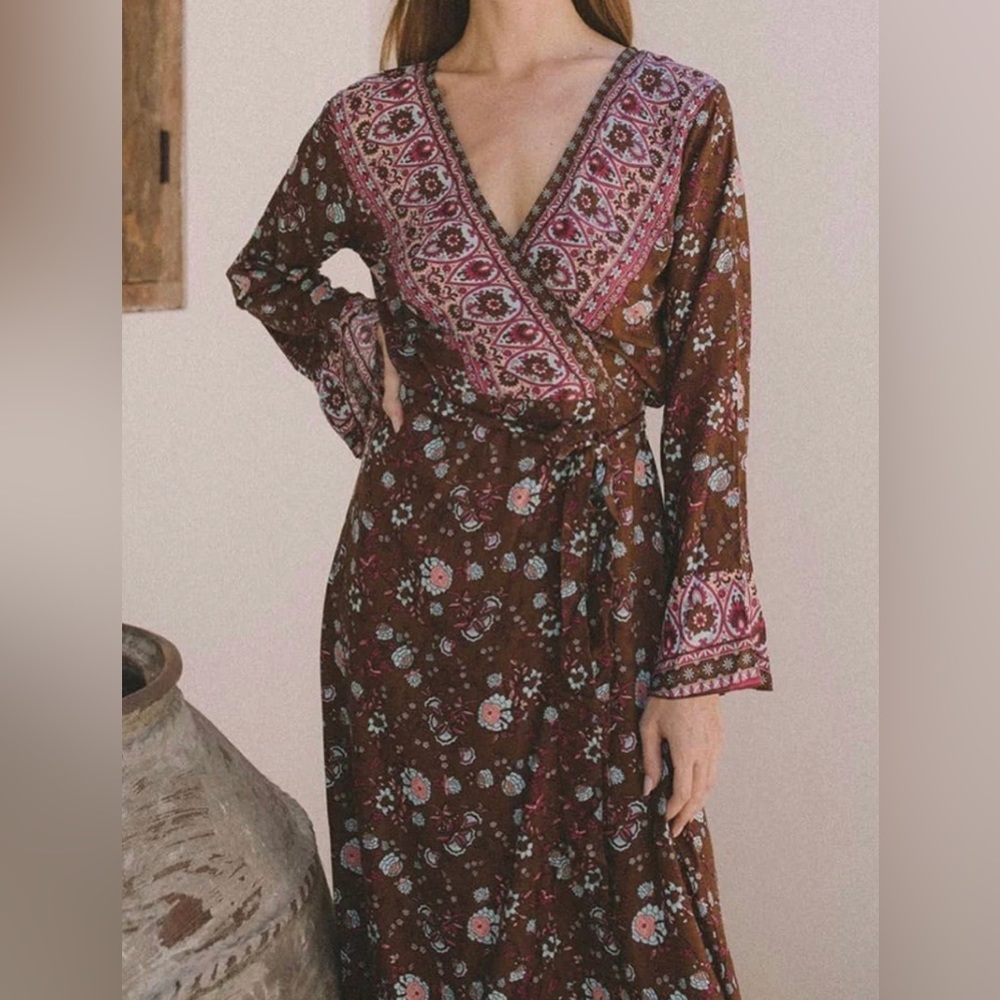 Aura‎ The Label Moroccan Wrap Long Dress Women’s XL NWT